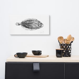 Gyotaku Pelaia Fish Print Canvas | Japanese Fish Print Wall Art | Handmade Marine Life Painting | Ocean-Inspired Decor | Coastal Nautical