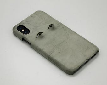 Custom Eyes Leather Case for iPhone 15/16/17 Pro/Pro Max: Personalized Handmade Phone Cover