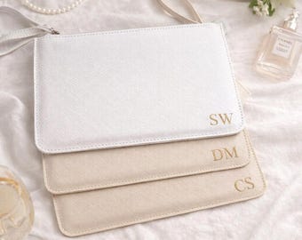 Personalised Bridal Clutch Bag | Monogram Bridesmaid, Maid of Honour Gift pouch