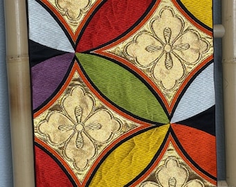 Auténtico obi fukuro de seda japonesa vintage, largo completo, sin modificaciones