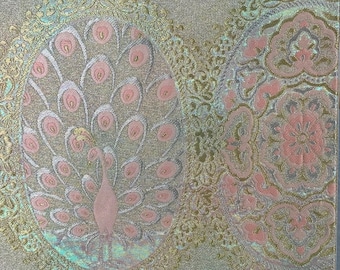 Obi Fukuro de seda japonesa vintage, de longitud completa y en estado original.