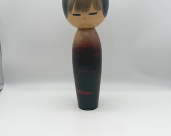 12” Japanese Vintage Kokeshi Doll by Masao Watanabe Titled &quot;Chigo-Sakura&quot;