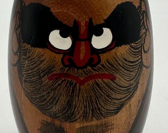 Japanese 4” Daruma Kokeshi Doll From Seifu Gono