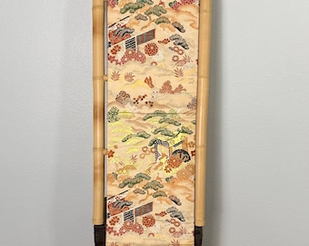 Vintage japonés seda Fukuro Obi - Faja de kimono bordado