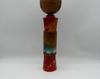 12 inch Japanese Vintage Kokeshi Doll With Kanji