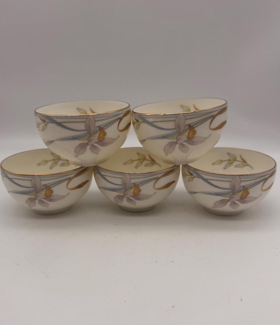 Japanese Traditional Flower Design Rice Bowl Set - Etsy