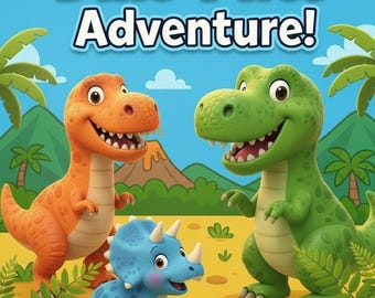 Livro de colorir de dinossauros para crianças de 4 a 8 anos, PDF imprimível com dinossauros 3D fofos, páginas para colorir de T-Rex, lembrancinha para festa de aniversário de meninos, download instantâneo