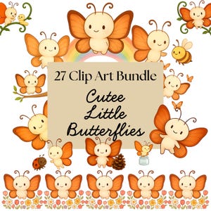 Watercolor Butterflies Clipart Bundle: 27 PNGs for Scrapbooking (Digital Download)