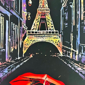 Eiffel Tower Scratch Painting: Parisian Wall Art