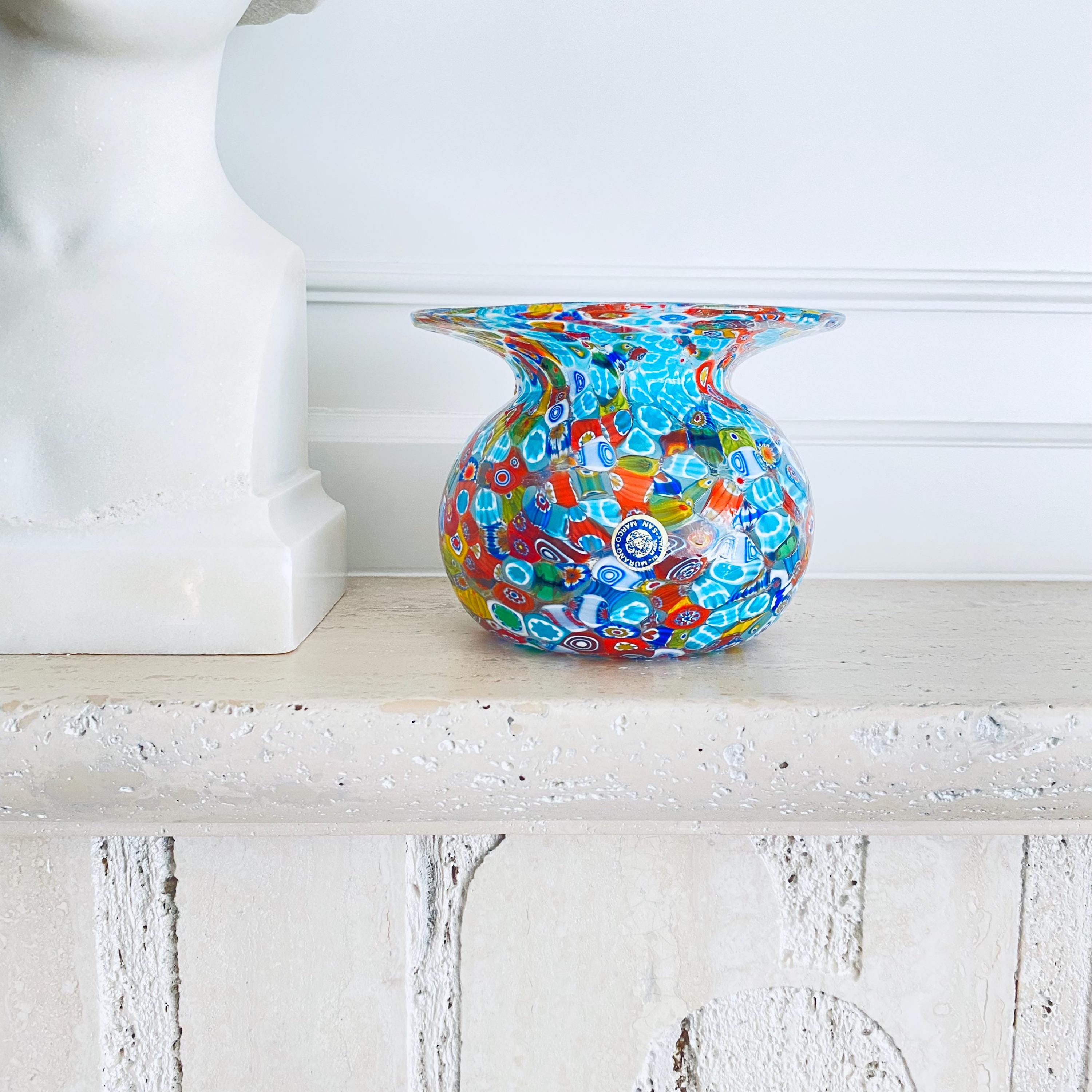 希少【ムラーノ】ガラス 花瓶　ミルフィオリ イタリア製 ヴィンテージ 希少【ムラーノ】ガラス 花瓶 ミルフィオリ イタリア製 ヴィンテージ