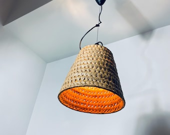 Handwoven Rattan Pendant Light for Dining Room Kitchen Bedroom Boho Coastal Modern