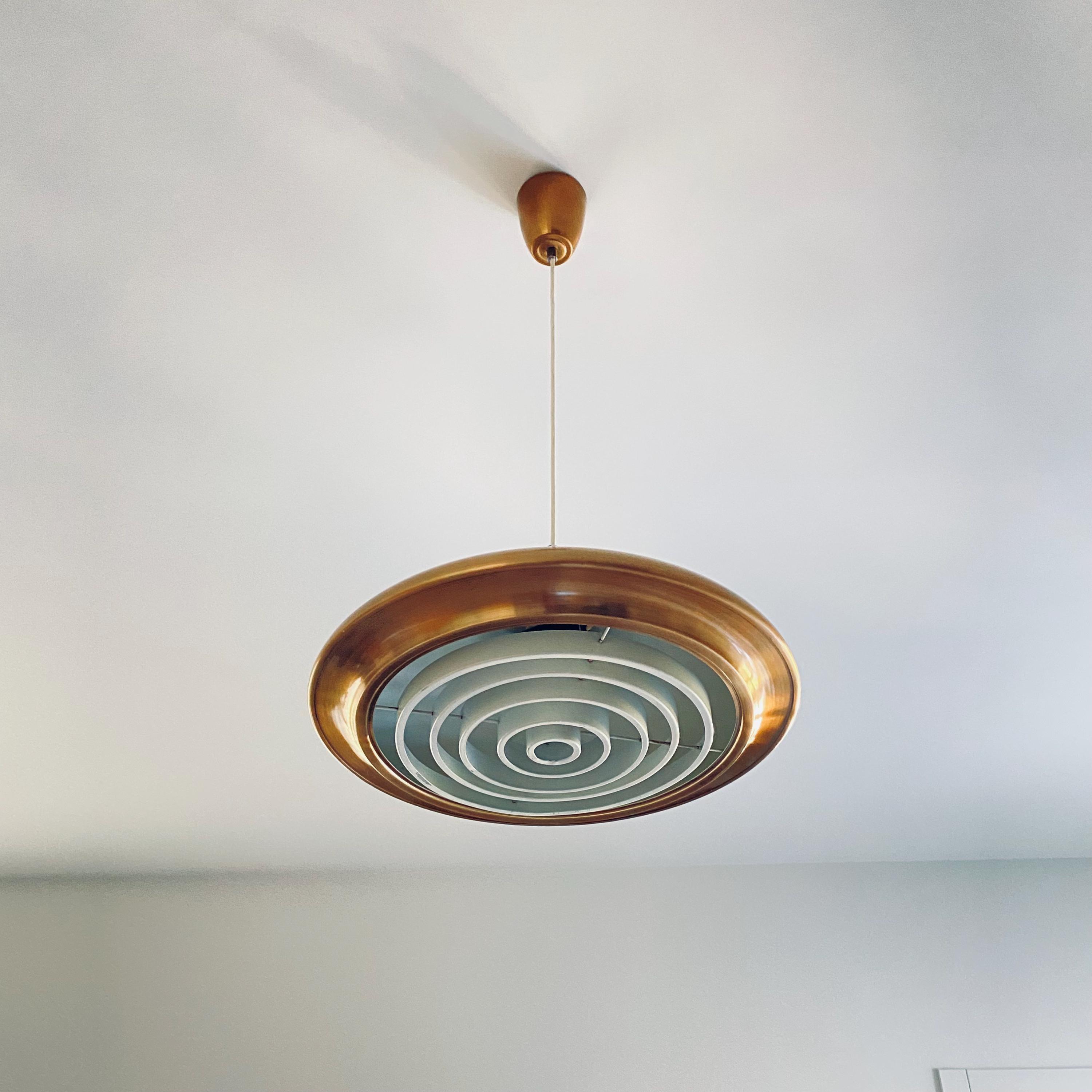 Vintage messing hanglamp - Deens design, jaren 60, modern midden van de eeuw