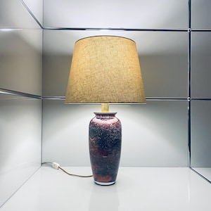 Laque Line Art Glass Table Lamp - Unique Studio Piece from France