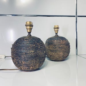Paar Mid Century Keramik Tischlampen