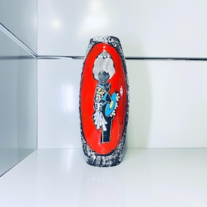 Colorful Vase San Marino Effect, 1960s, Mid-Century Modern Handmade Ceramic