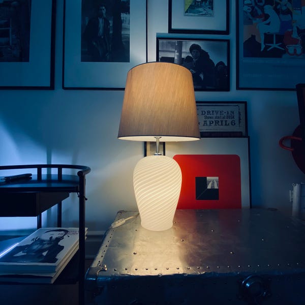 Reserved for D. Original Murano Swirl Table Lamp, Impressive Glass Artistic Murano