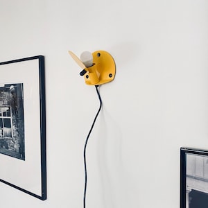 Mauro Marzollo for Piu Luce, Vintage Yellow Wall Sconce, 80s Italian Modern Lighting