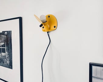 Mauro Marzollo for Piu Luce, Vintage Yellow Wall Sconce, 80s Italian Modern Lighting