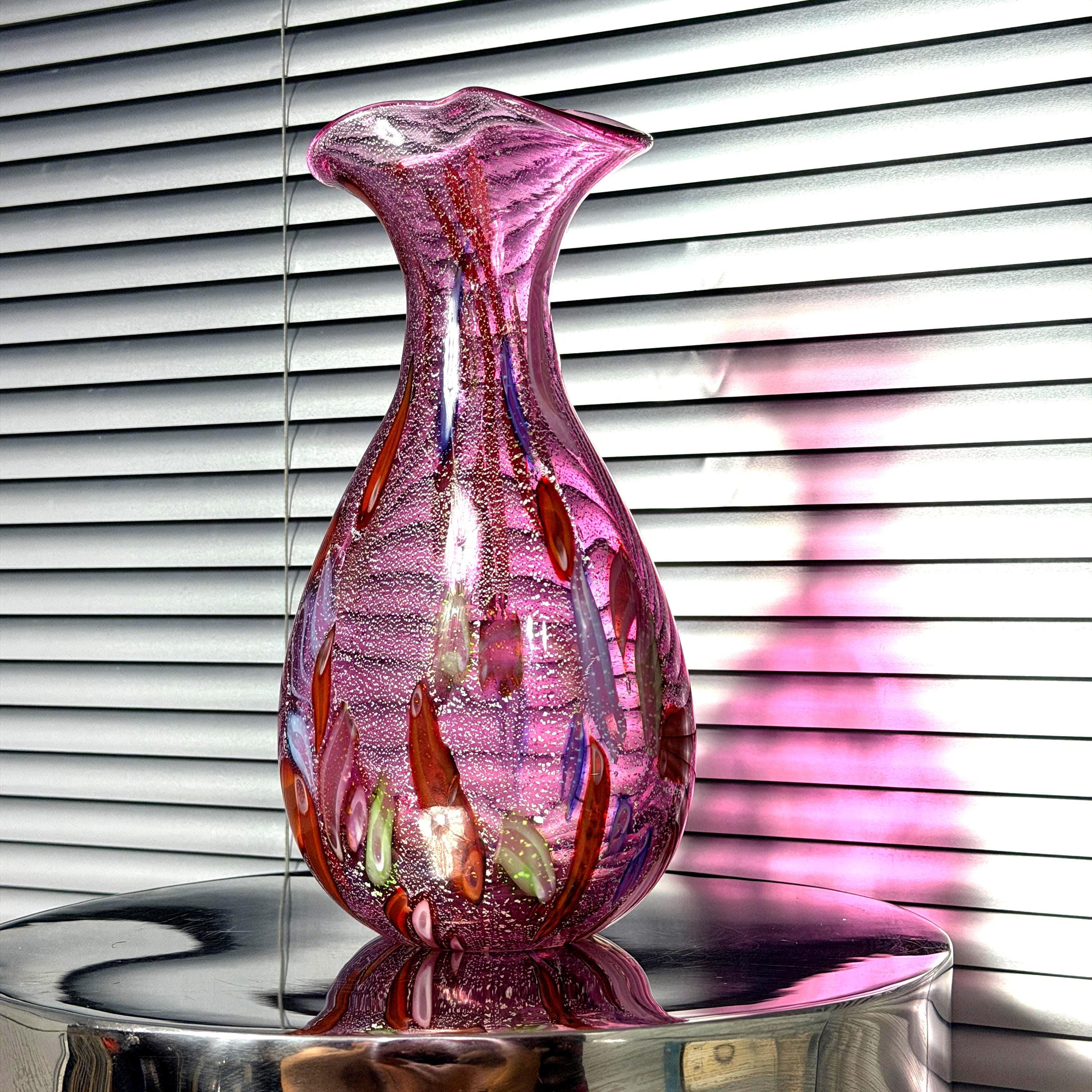 Murano Glass Vase Pink - Etsy