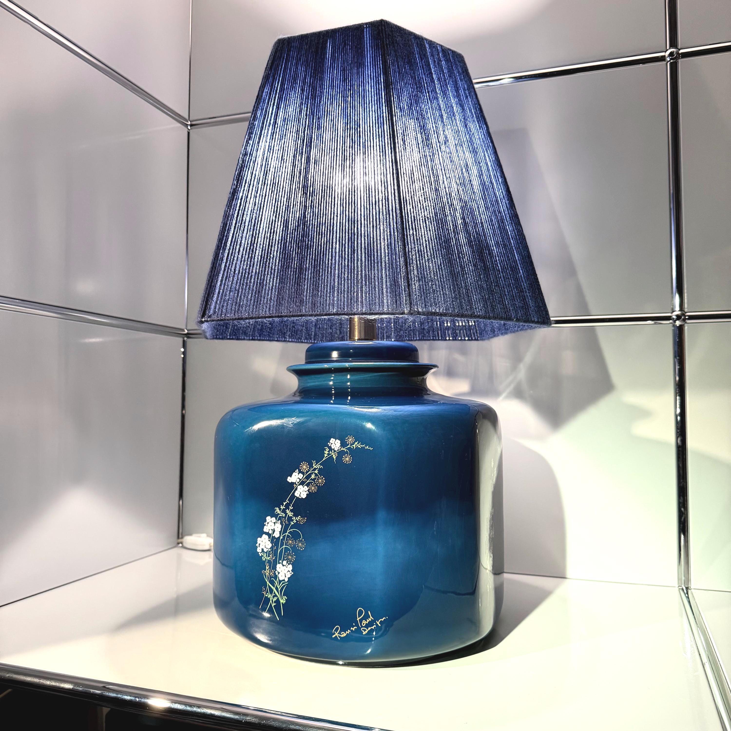 Navy blue pleated lampshade - Etsy 日本