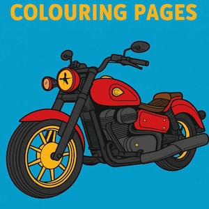 50 Motorcycle Colouring Pages | Digital Download | Printable PDF for Kids & Adults