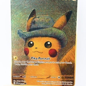 Pikachu met grijze vilten hoed - Metalen kaart - Pokemon-kaart