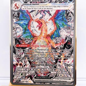 Pokémon-Karte Charizard EX Infernal Reign – Obsedian Flames – goldfarbene Metallkarte – französische Version