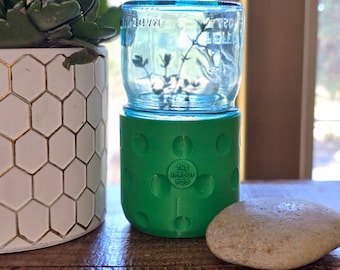 The Sprout Pod™ | Mini Desktop Green House - Grow Herbs & Moss Anywhere! Self Contained Modern Terrarium - Recycled Mason Jar Indoor Planter