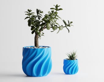 Custom Smooth Ribbed Round Indoor Planter Pot - Minimalist Planter Pot for Designer Homes, Air B&B, Contemporary Design Succulent Pot, Hotel