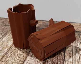 The Log Storage Container - Large Low Poly Log Shaped Storage Container, Unique Storage, Toy Box, Trash Can, Dopamine Decor, Video Game Prop