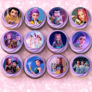 12 décorations pour cupcakes KPOP Chasseurs de démons prêtes à imprimer | Cercle de 2 pouces | Téléchargement instantané