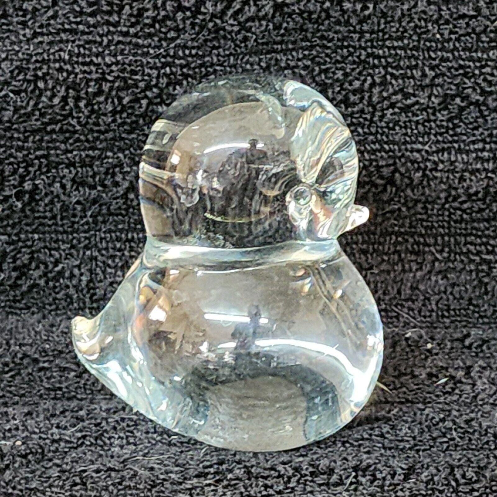 FM Konstglas Ronneby Swedish Art Glass Bird Chick Duck Paperweight