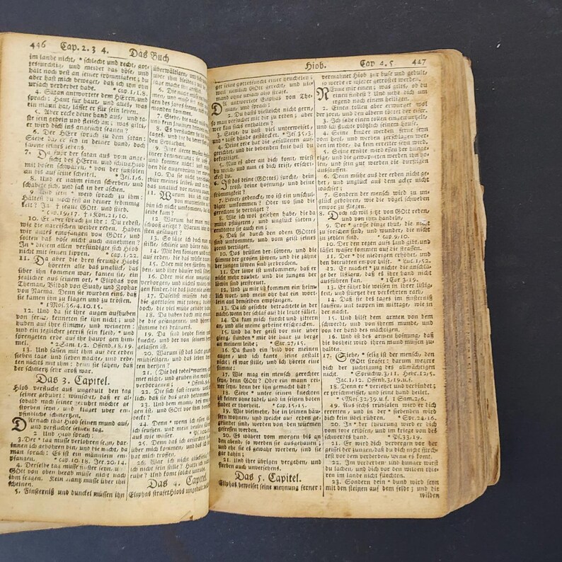 RARE 1751 German Holy Bible - Leather Bound - Antique Book image 3