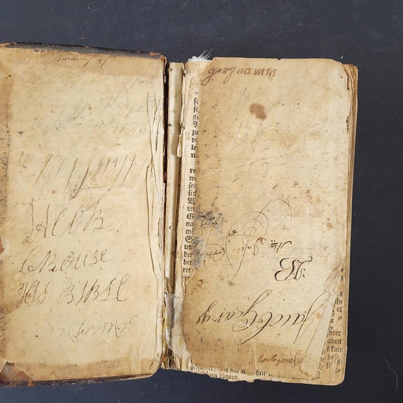 RARE 1751 German Holy Bible - Leather Bound - Antique Book image 7
