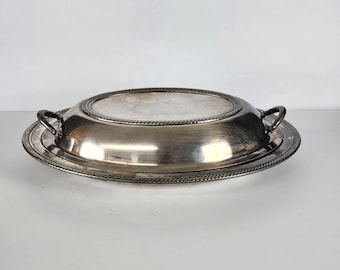 Plato para servir vintage plateado con tapa - Castleton de Int'l Silver