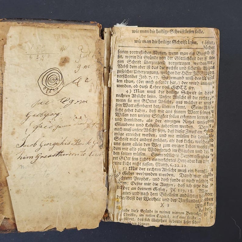 RARE 1751 German Holy Bible - Leather Bound - Antique Book image 8