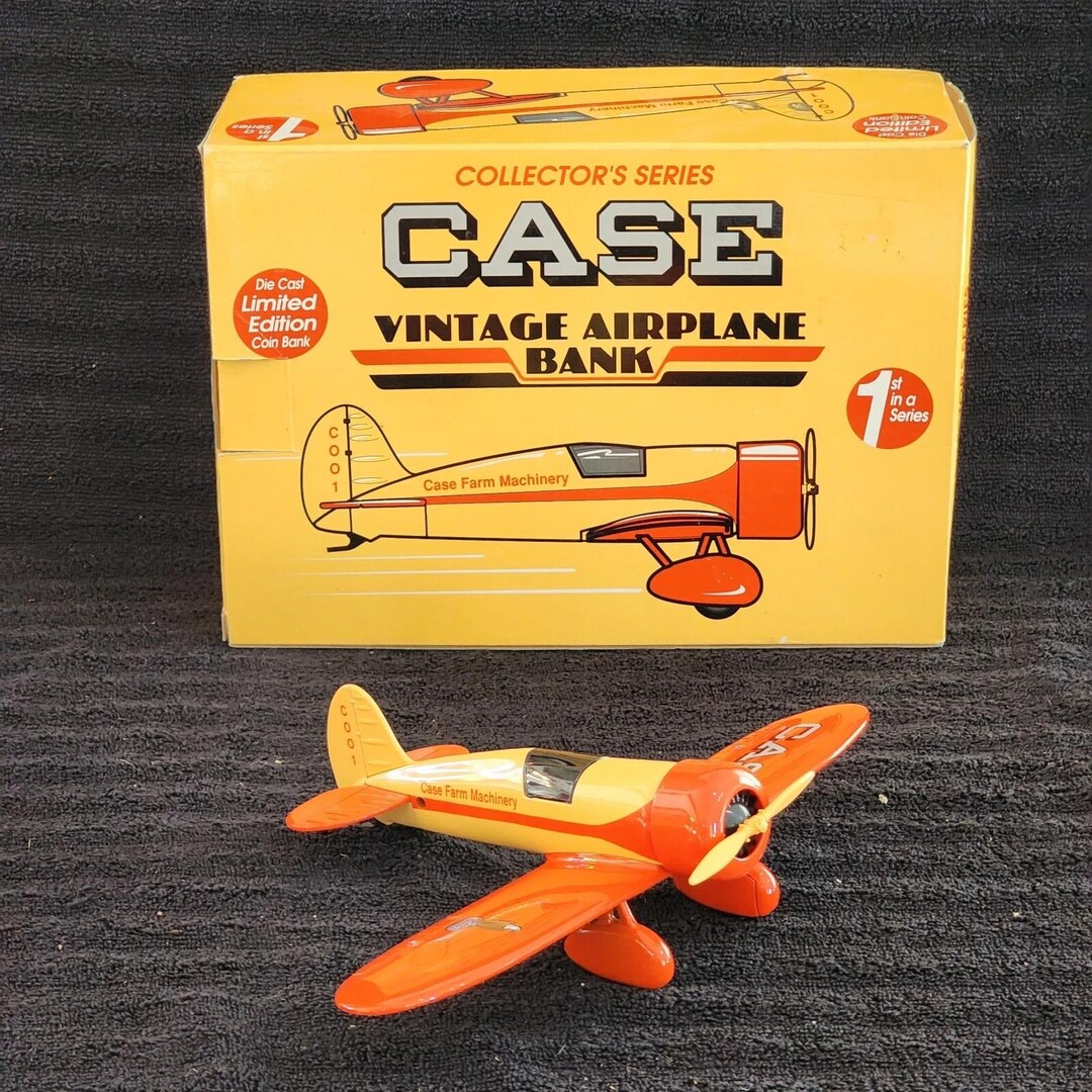 1992 Case Collector's Series Airplane Bank: Vintage Toy Plane, New