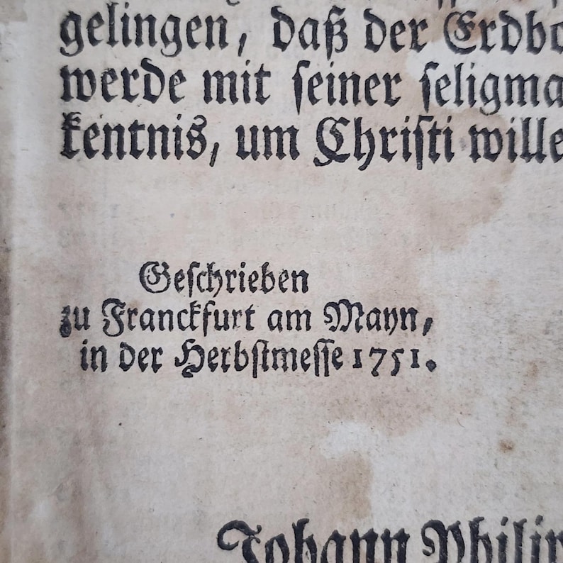 RARE 1751 German Holy Bible - Leather Bound - Antique Book image 6