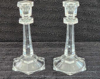 ヴィンテージ Libbey 虹色ガラス キャンドルスティックホルダー 5