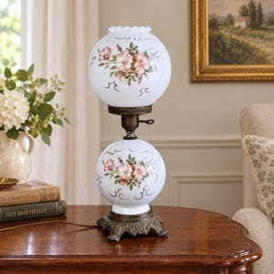 Pink Rose Double Globe Lamp - Etsy