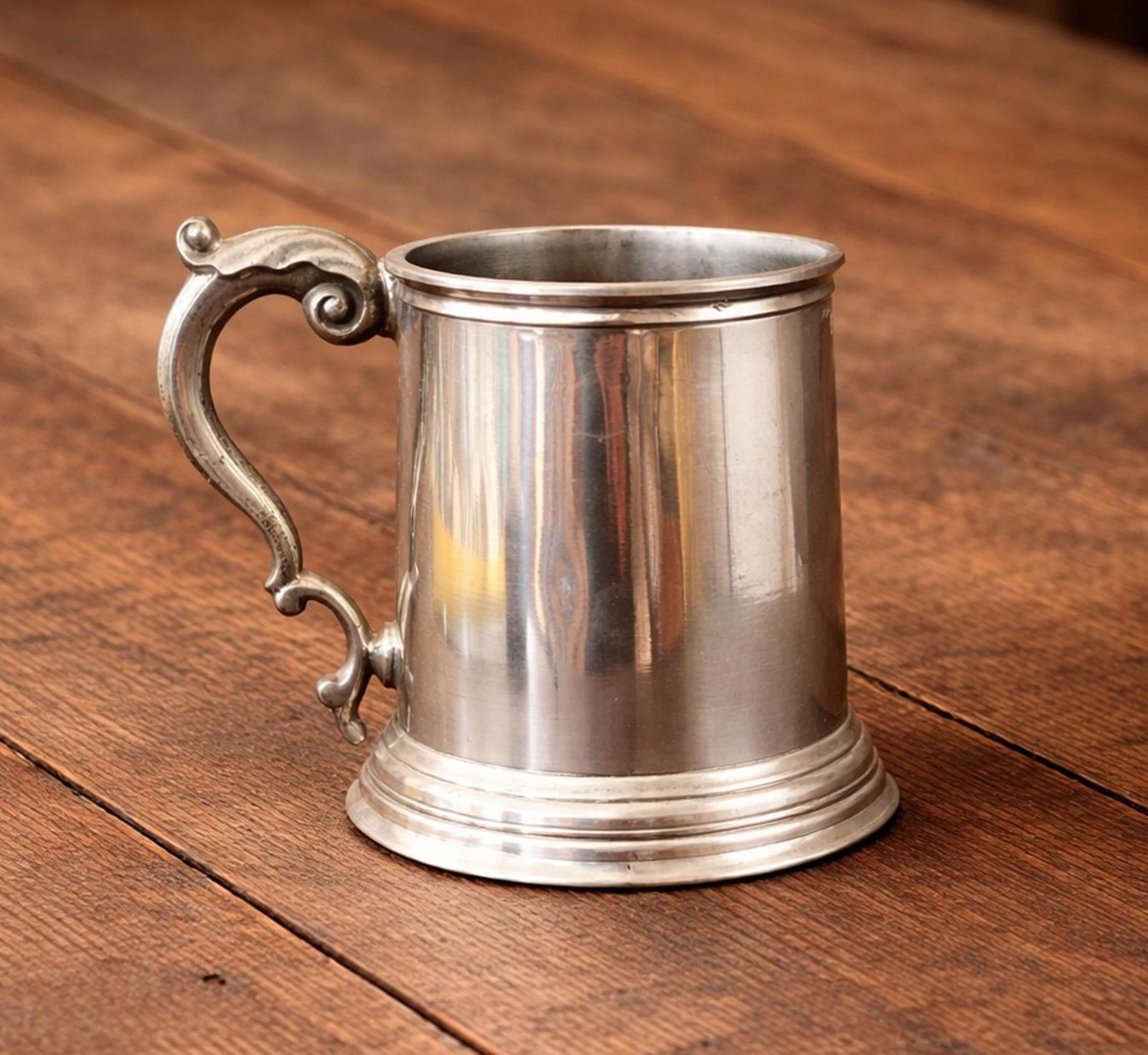 690g 錫製 英国ダンヒル ピューター ジョッキ クラウン＆ローズ刻印 Antique English Pewter Tankard - Etsy