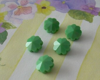 5 Spring Green VINTAGE Swarovski Margarita Beads Art 5110 Daisy 8mm Opaque