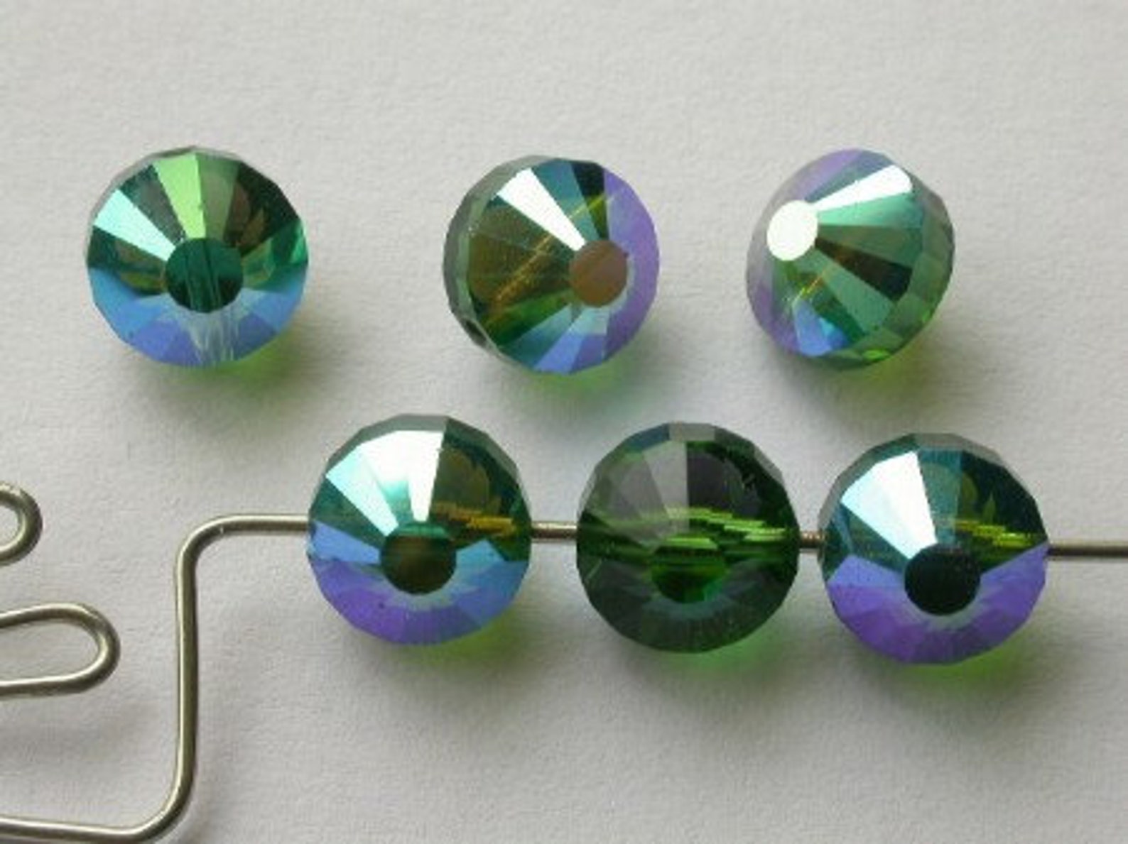 VINTAGE Swarovski Crystal Beads Art. 5101 8mm Green Turmaline Etsy