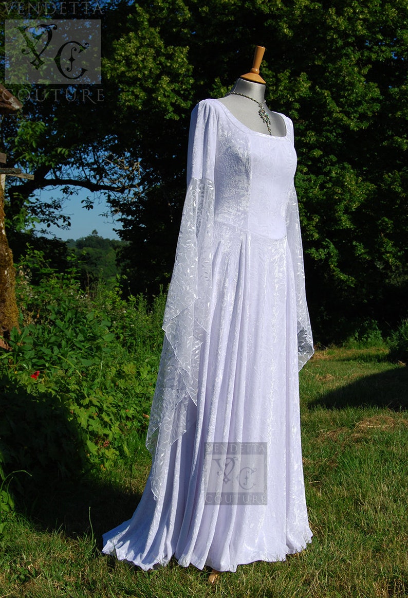 Medieval bridal gown Winter Wedding Dress Forest Fae