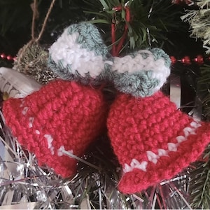 Handmade crochet Christmas bells