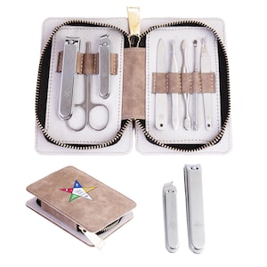 Masonic Womens Manicure 8 Pieces Set Premium Nail Care Kit, Files, Cuticle Remover, Grooming Stylish Portable, Womens Manicure kit set