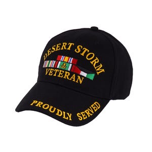 Veteran Desert Storm Cap | Officially Licensed Caps | Stylish Headwear for Veterans Stylish 100% Cotton Baseball Hat| Cap Hats For Men Women