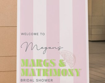 Margs & Matrimony Bridal Shower Welcome Sign Template (Digital Download)
