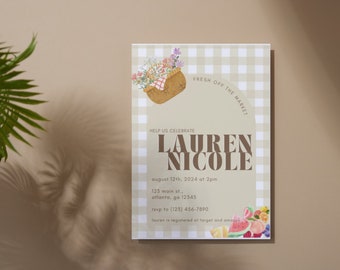 Editable Bridal Shower Invitation: Picnic Theme (Canva Pro)