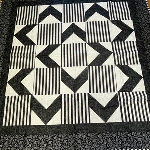 Contemporary Black and White Striped Lap Quilt - Etsy